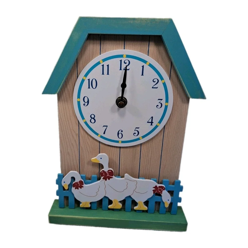 New Vintage Avon The Gift Collection Country Goose Minute By Minute Clock Tested